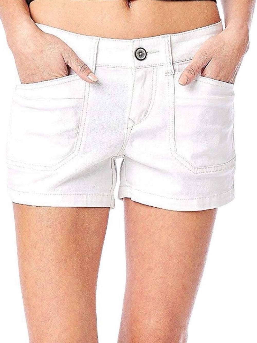 Unionbay White Women's Cotton Shorts - Classic Casual Pocket Short